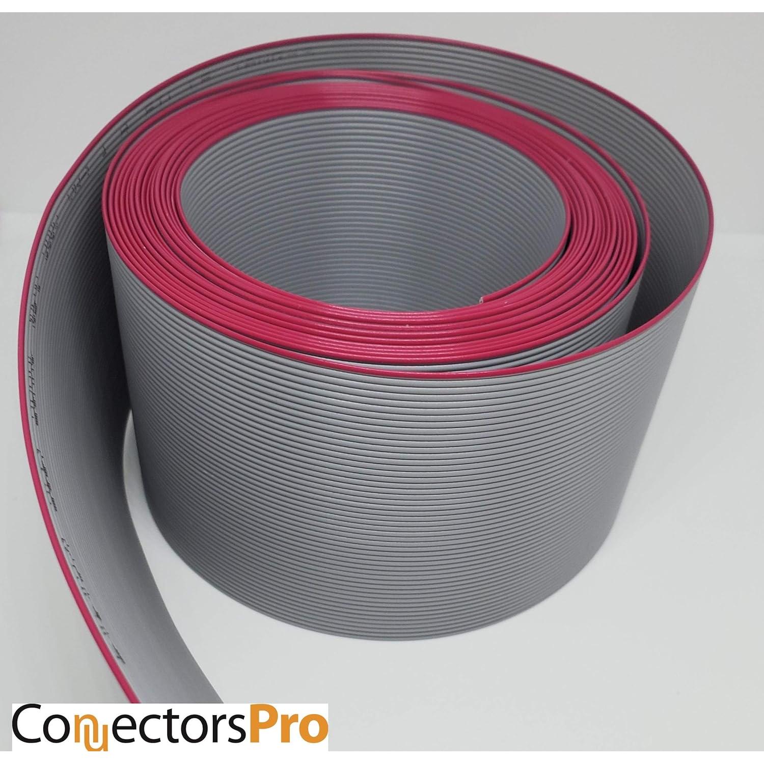 Cable de Cinta Plana IDC 50 Hilos 100 Pies Marvic Gris