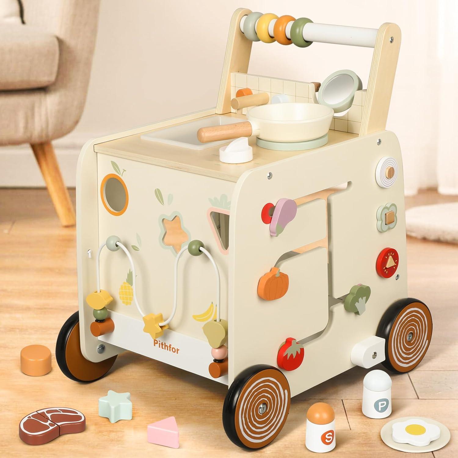 Andador de Madera Pithfor 3 en 1 con Cocina y Actividades