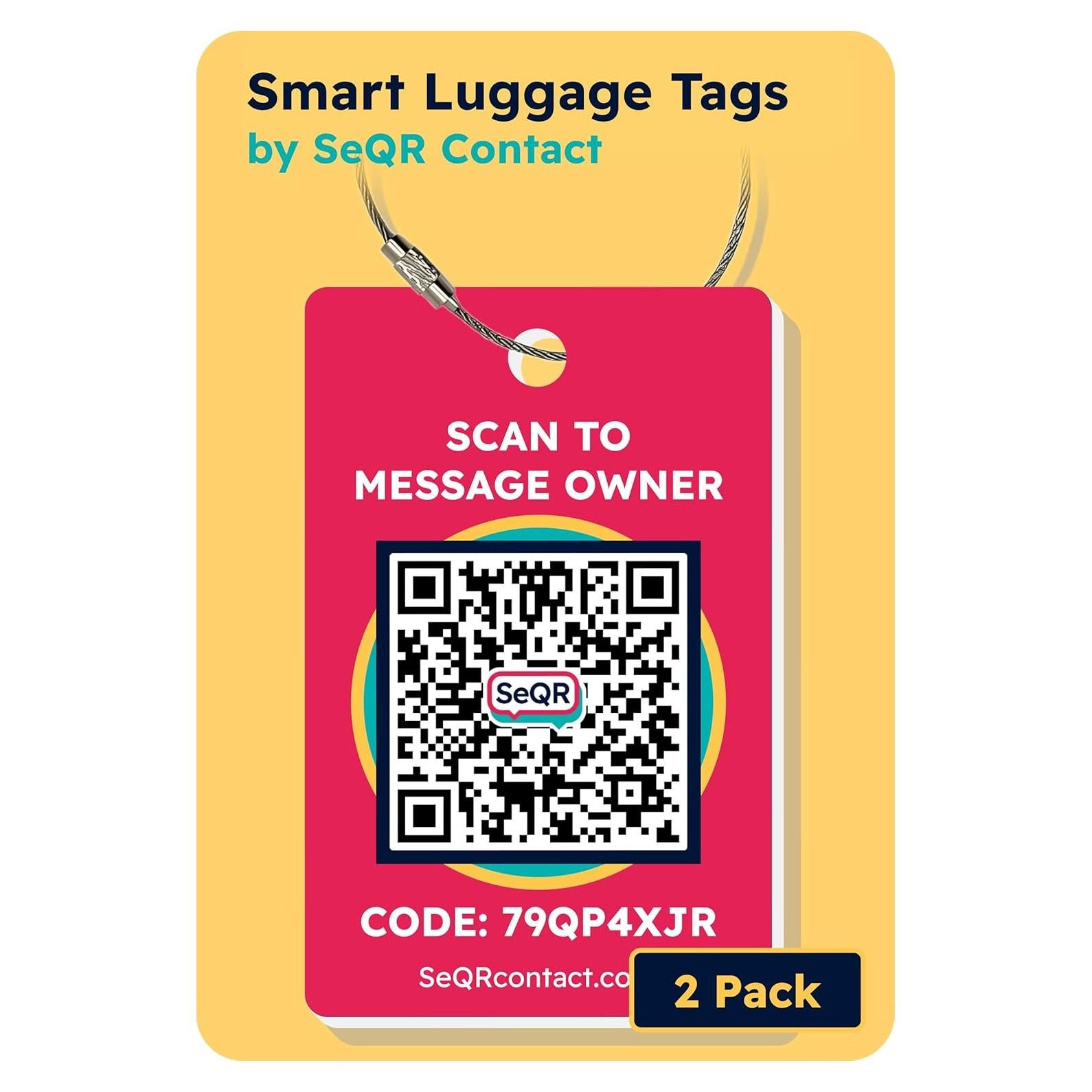 Etiquetas de Equipaje Inteligentes SeQR - Paquete de 2, Rojo