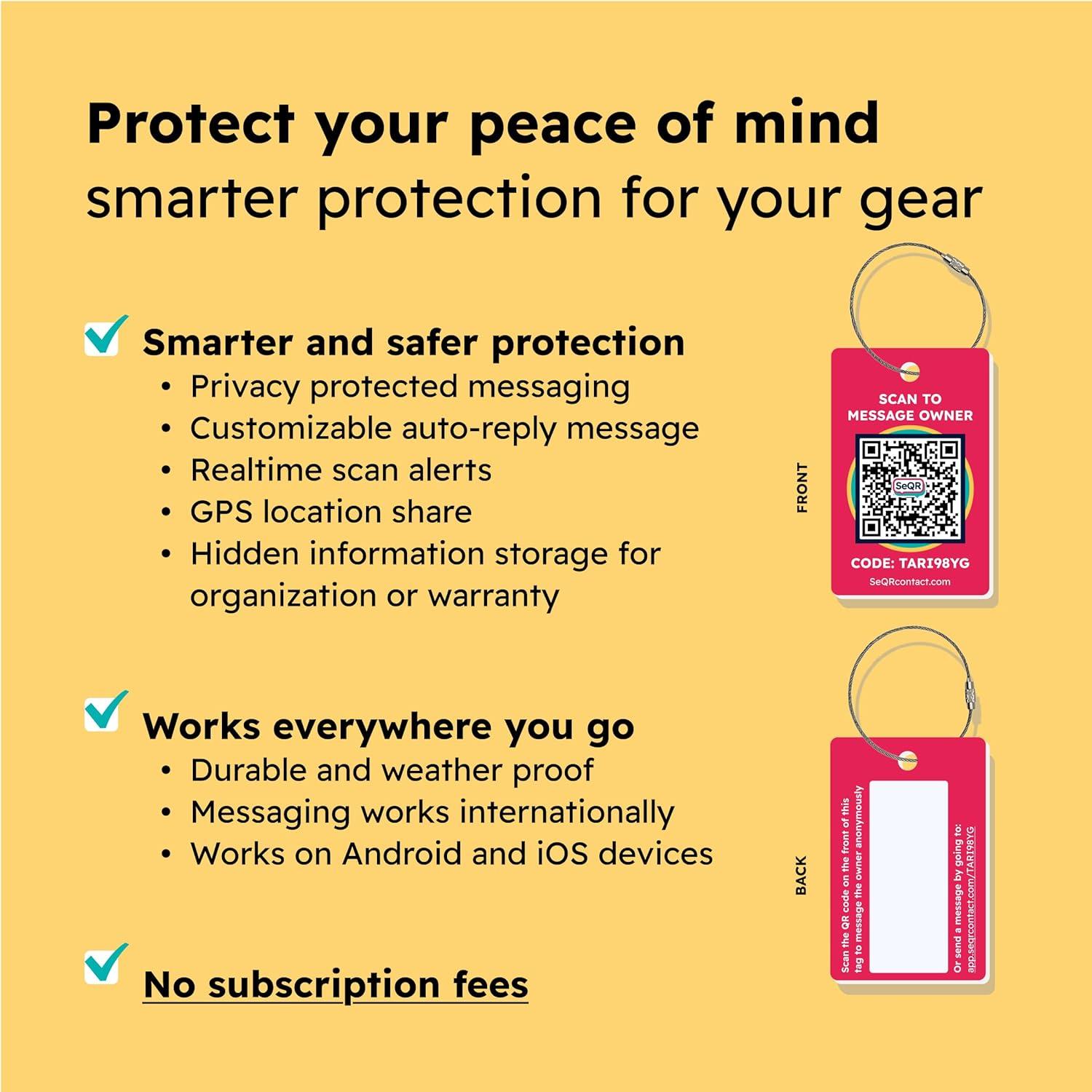 Etiquetas de Equipaje Inteligentes SeQR - Paquete de 2, Rojo