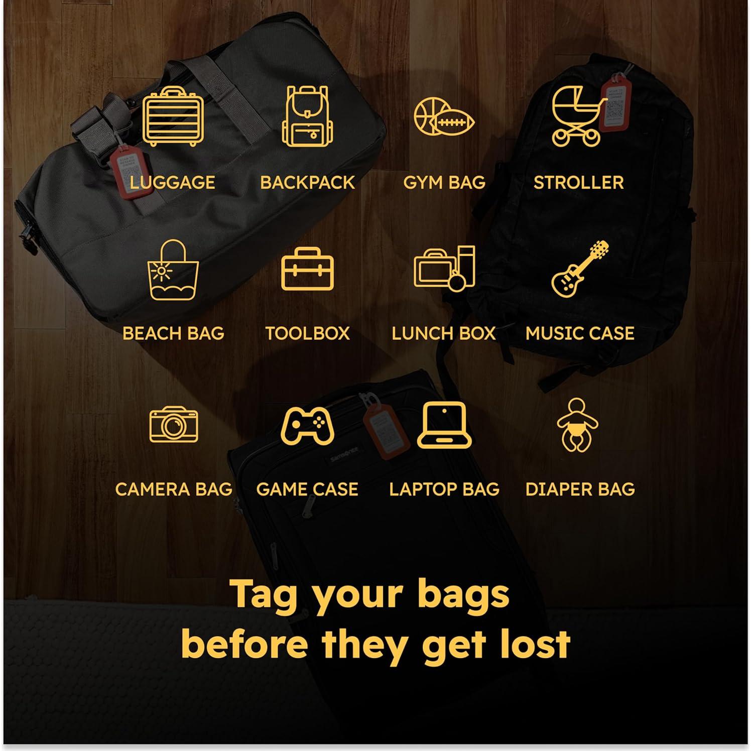 Etiquetas de Equipaje Inteligentes SeQR - Paquete de 2, QR Privado