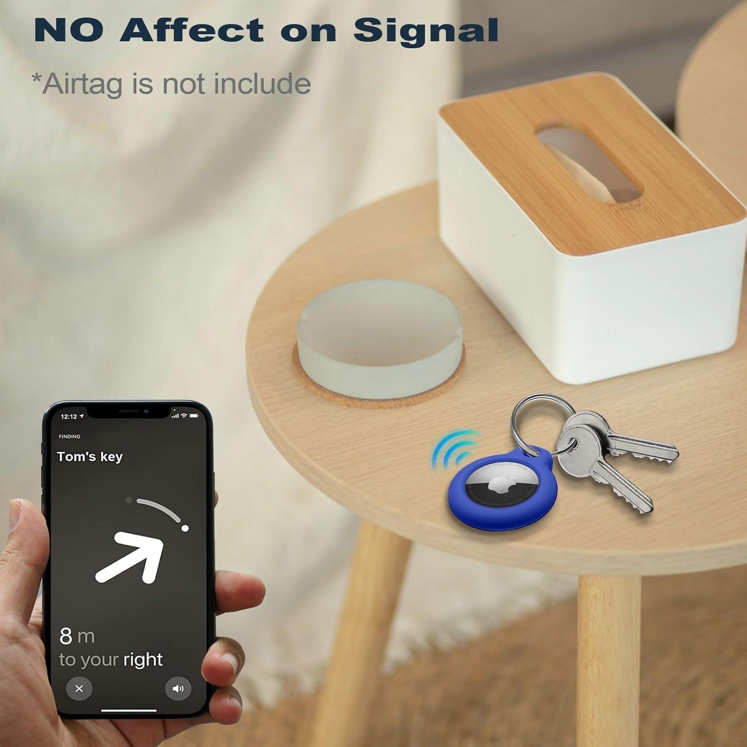 for AirTag Holder with Key Ring - Durable，Scratch-Resistant Case，Hard PC Half Package Protective，PC for Airtag Keychain with Apple for Airtag for Pets，Keys,Bags，Children，Luggage & More(Blue)