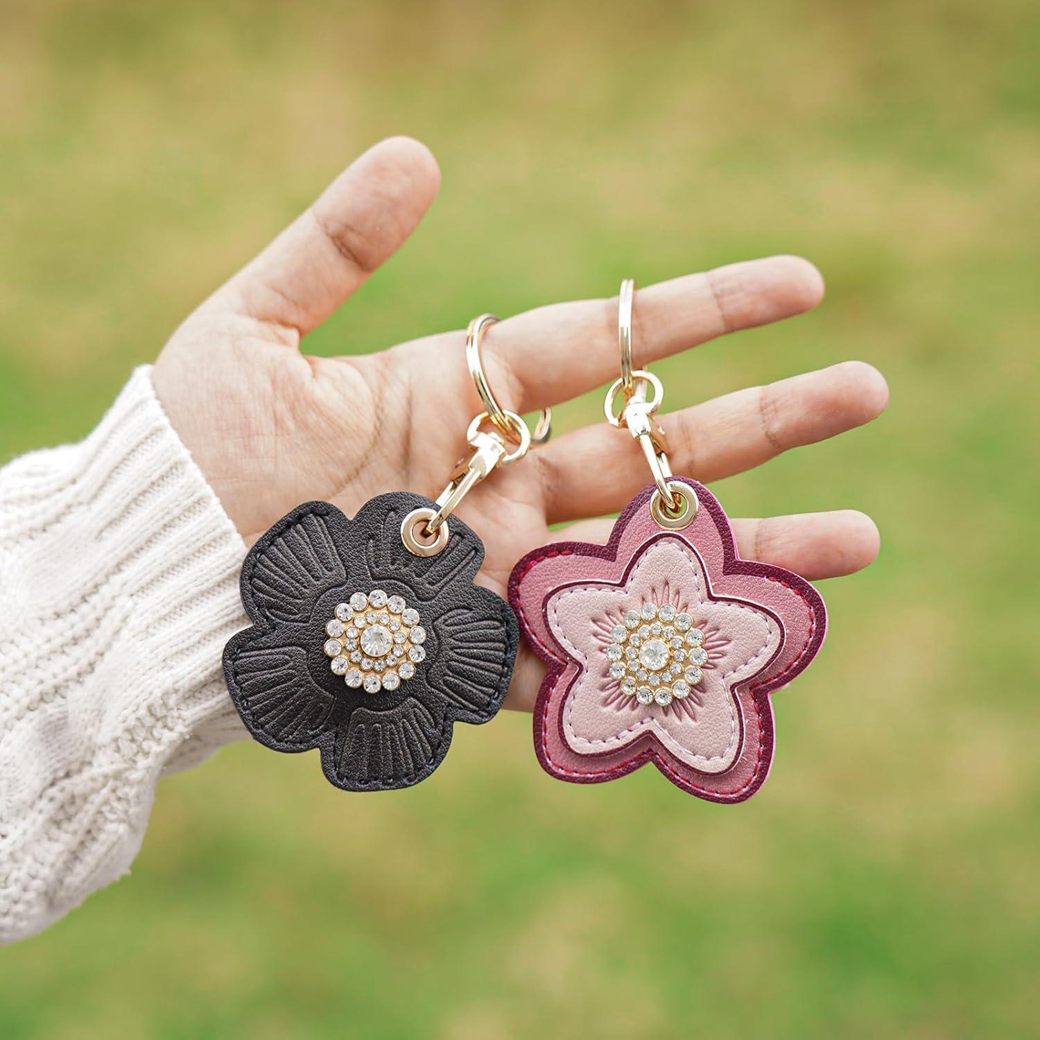 Soporte de Llave para AirTag XEEWEN - 2 Piezas Flor Kawaii