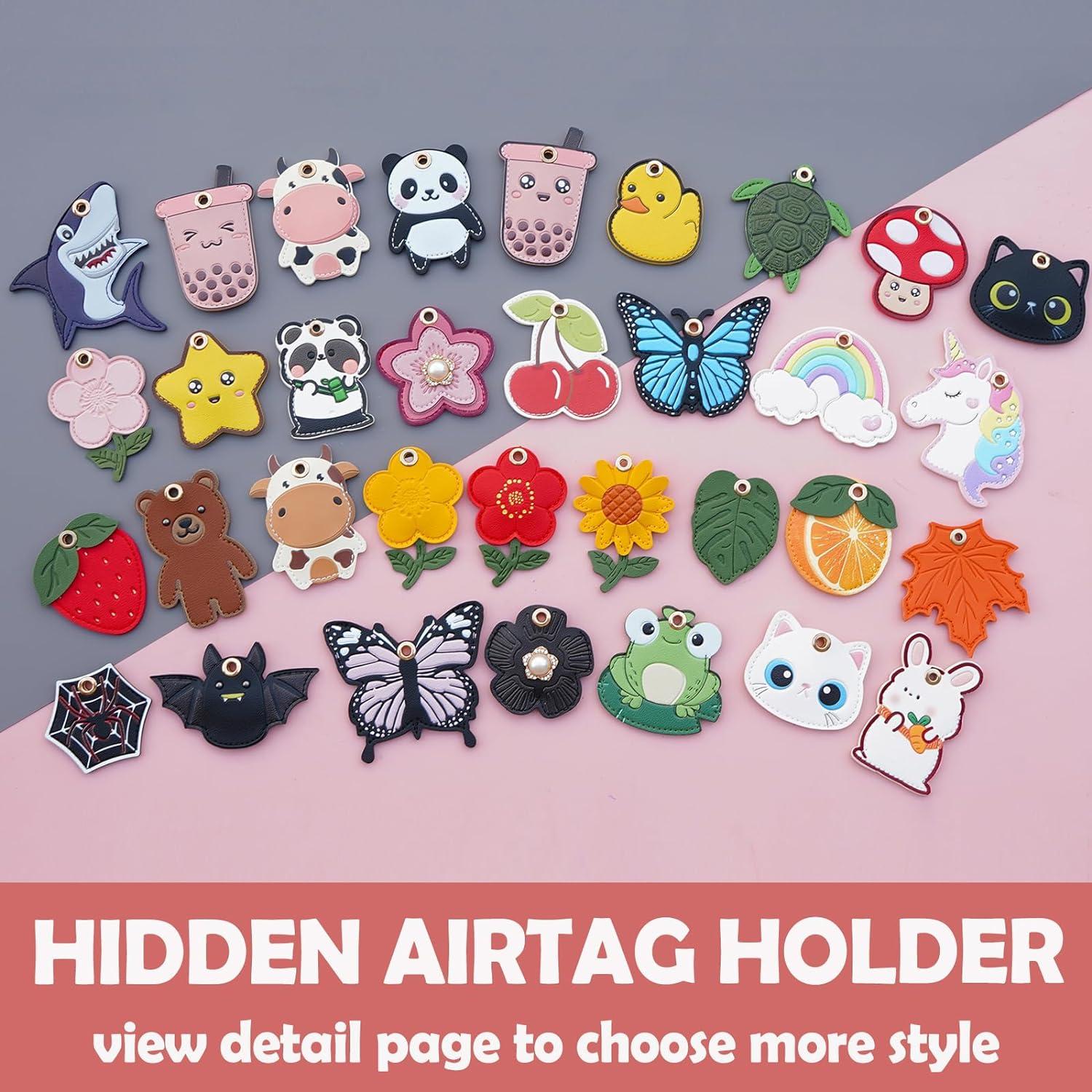 Soporte de Llave para AirTag XEEWEN - 2 Piezas Flor Kawaii