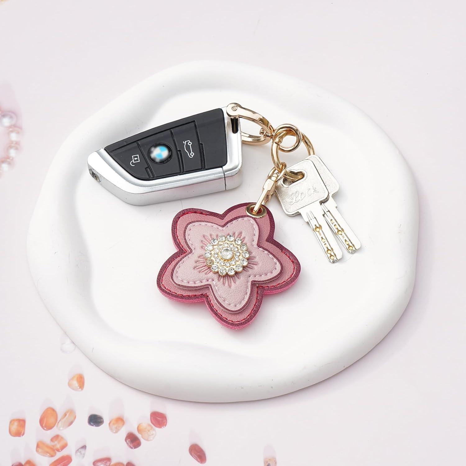 Soporte de Llave para AirTag XEEWEN - 2 Piezas Flor Kawaii