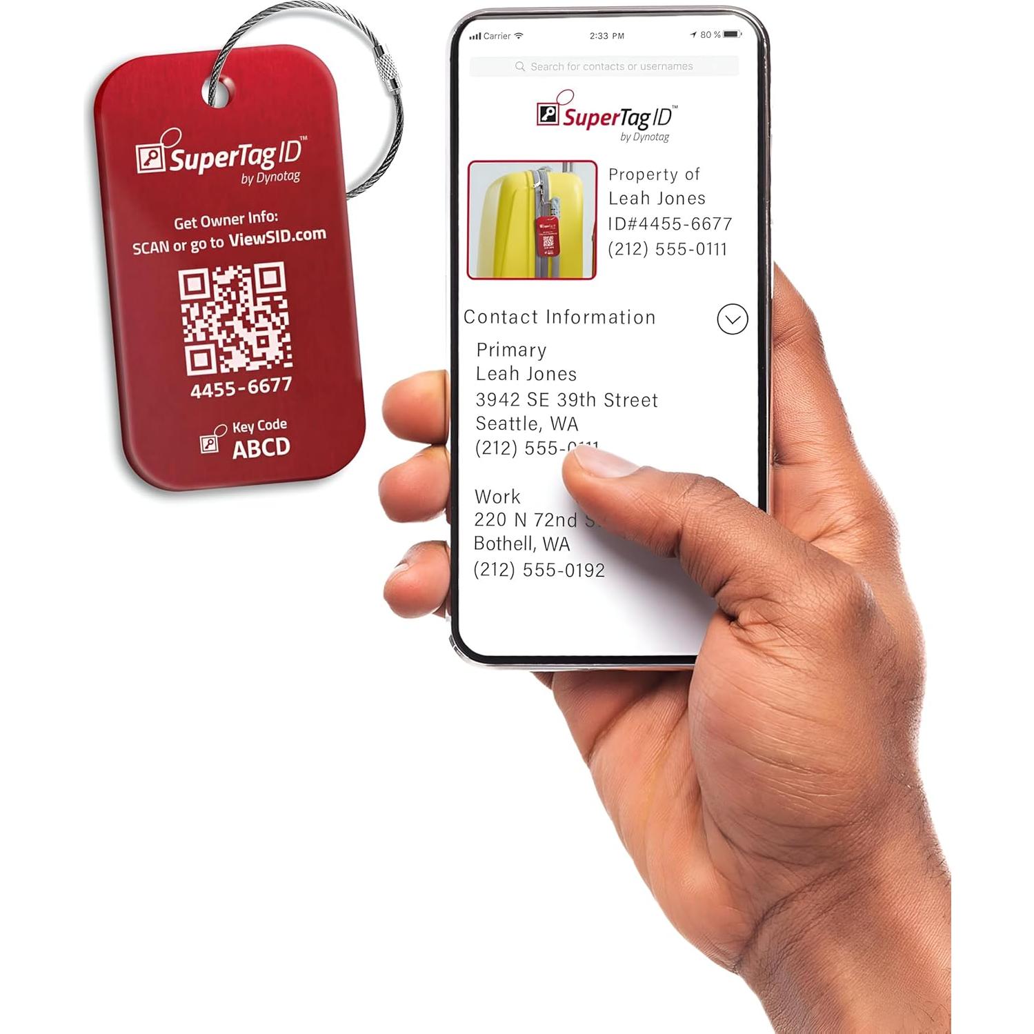 Etiqueta de Equipaje Inteligente Dynotag Sentry Rojo Rubí