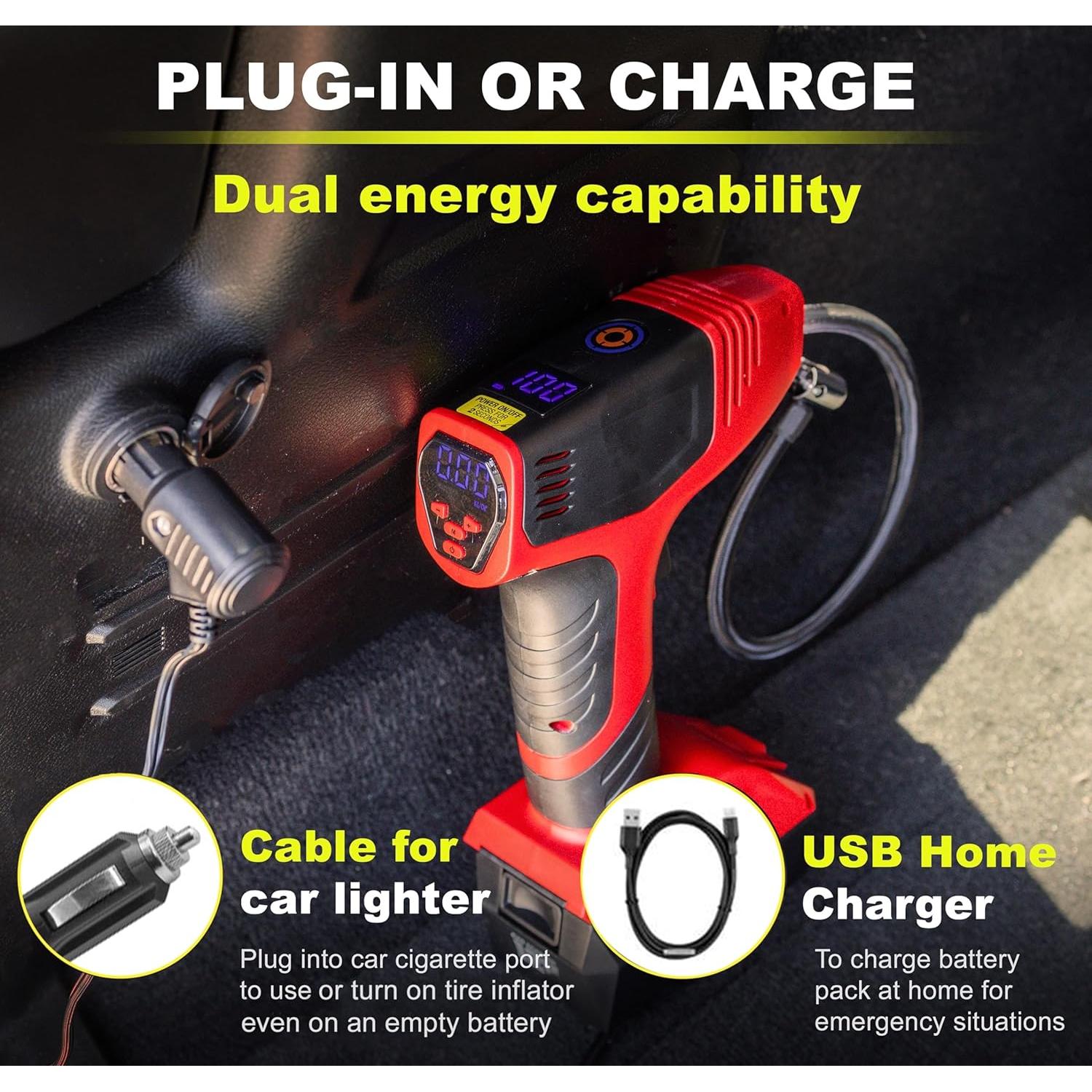 Inflador de Neumáticos BULLSEYE PRO 150 PSI Recargable USB