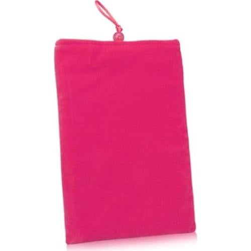 BoxWave Case Compatible with Raspberry Pi Touchscreen Display - Velvet Pouch, Soft Velour Fabric Bag Sleeve with Drawstring - Cosmo Pink