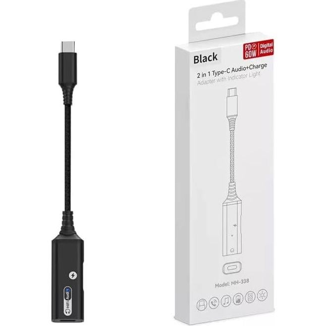 Adaptador USB-C a 3.5mm Tek Styz con Carga Rápida 60W