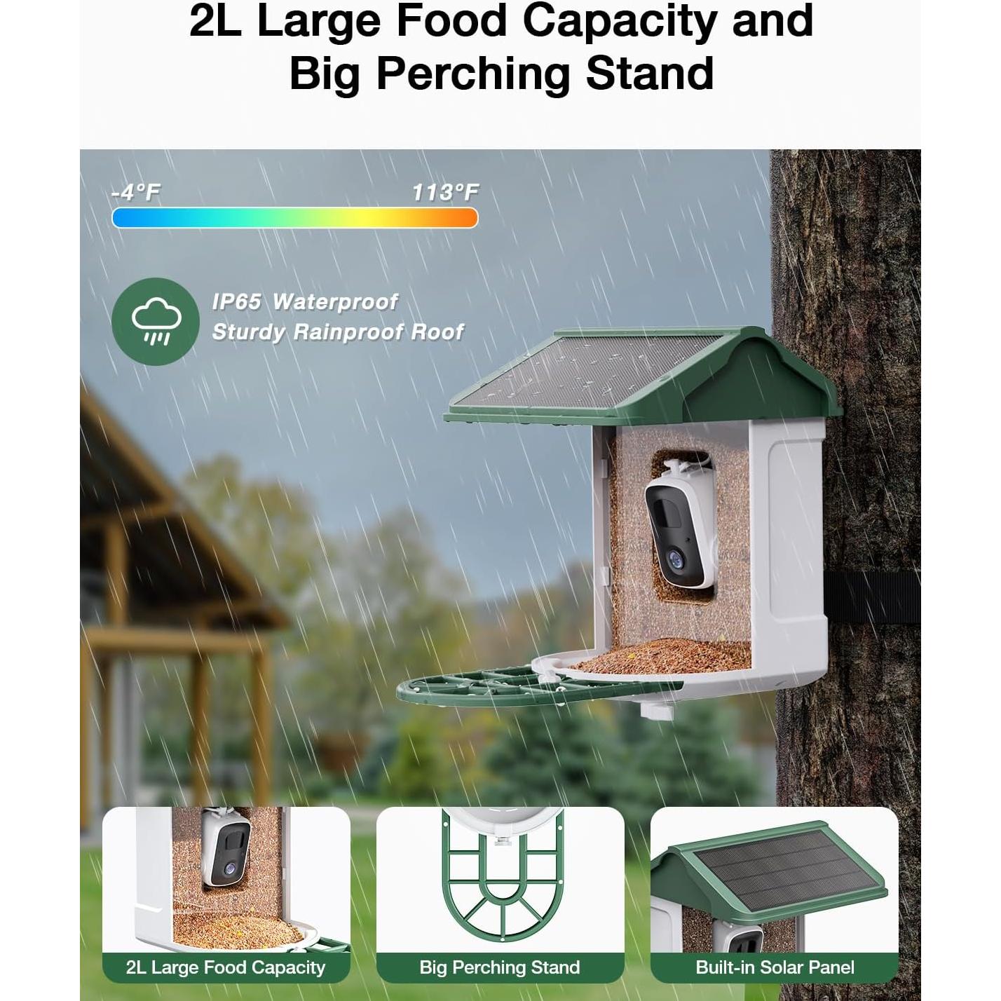 Comedero para Aves HARYMOR Q8 con Cámara 2K y Solar