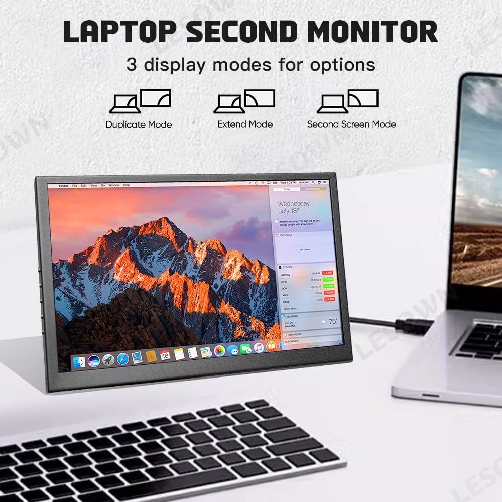 Monitor Portátil IPS 10.1" LESOWN HDMI 1024x600 Brillo 300cd/m2