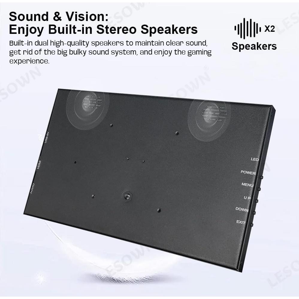 Monitor Portátil IPS 10.1" LESOWN HDMI 1024x600 Brillo 300cd/m2