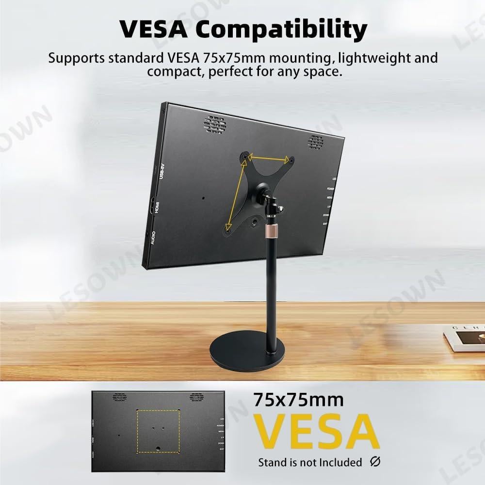 Monitor Portátil IPS 10.1" LESOWN HDMI 1024x600 Brillo 300cd/m2