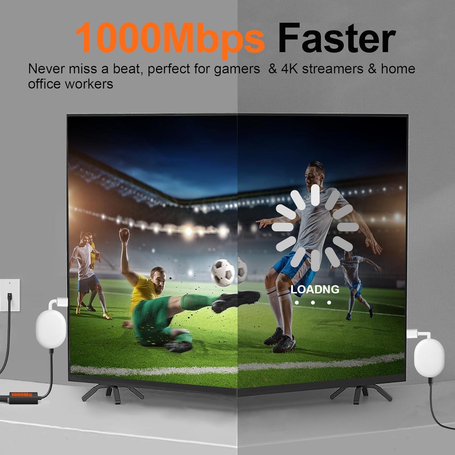 Ethernet Adapter, 1000 Mbps USB-C to RJ45 Ethernet Adapter for Google TV Devices Compatible with Chromecast Google TV and More Streaming Sticks (Adhesive Tape Included)