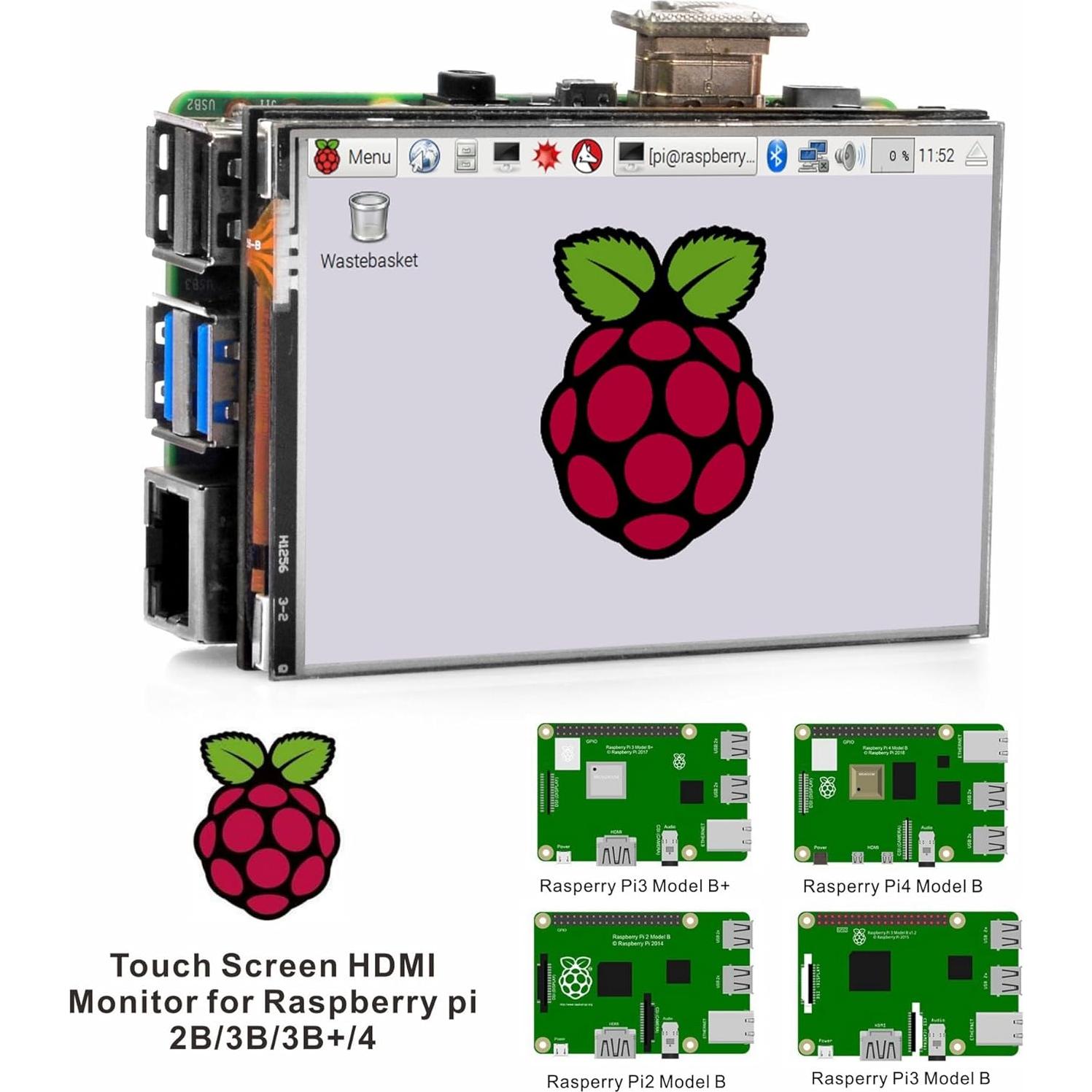 Pantalla Táctil HDMI 3.5" OSOYOO para Raspberry Pi 4/5