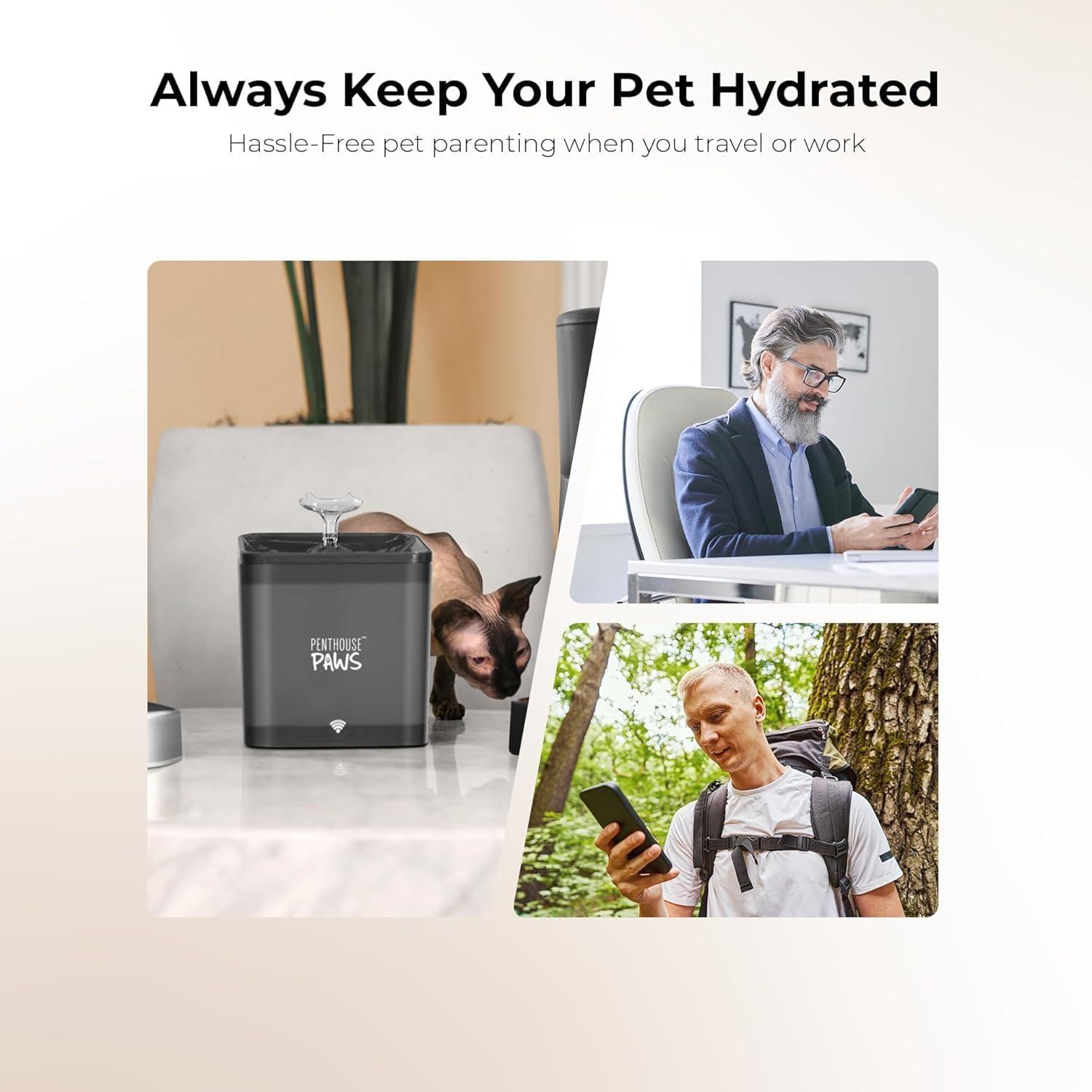 Fuente de Agua Inteligente Penthouse Paws 2.2L Negra