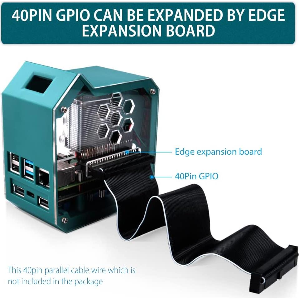 Caja Mini Torre GeeekPi para Raspberry Pi 4 con Enfriador y Pantalla OLED