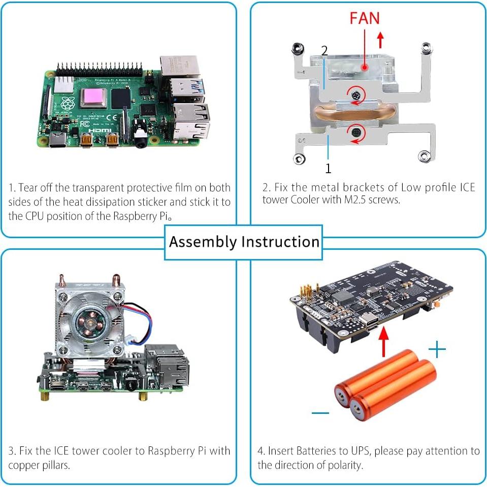 Caja Mini Torre GeeekPi para Raspberry Pi 4 con Enfriador y Pantalla OLED