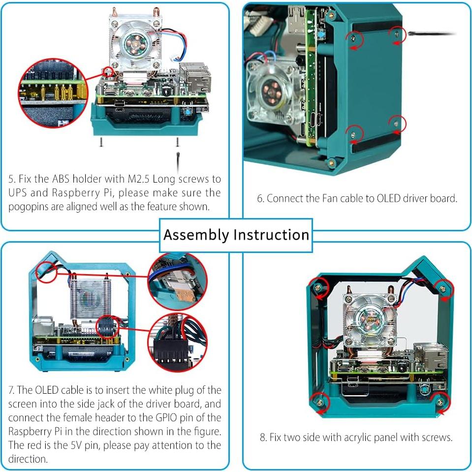 Caja Mini Torre GeeekPi para Raspberry Pi 4 con Enfriador y Pantalla OLED
