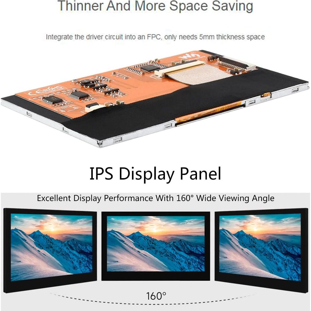 Pantalla DSI 4.3" Waveshare IPS 800x480 para Raspberry Pi