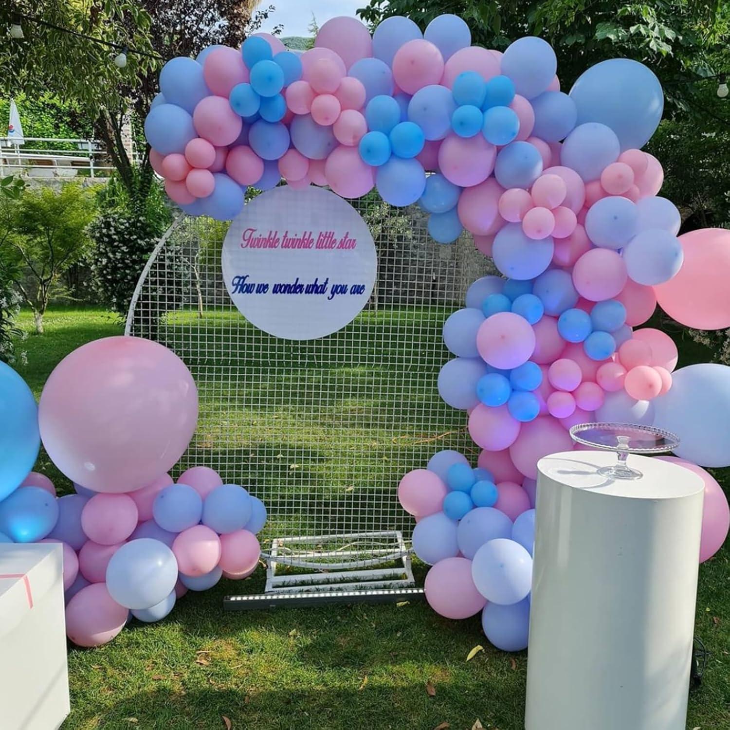 Kit de Arco de Globos Rosa y Azul YMSZ 134pcs Decoración Fiesta