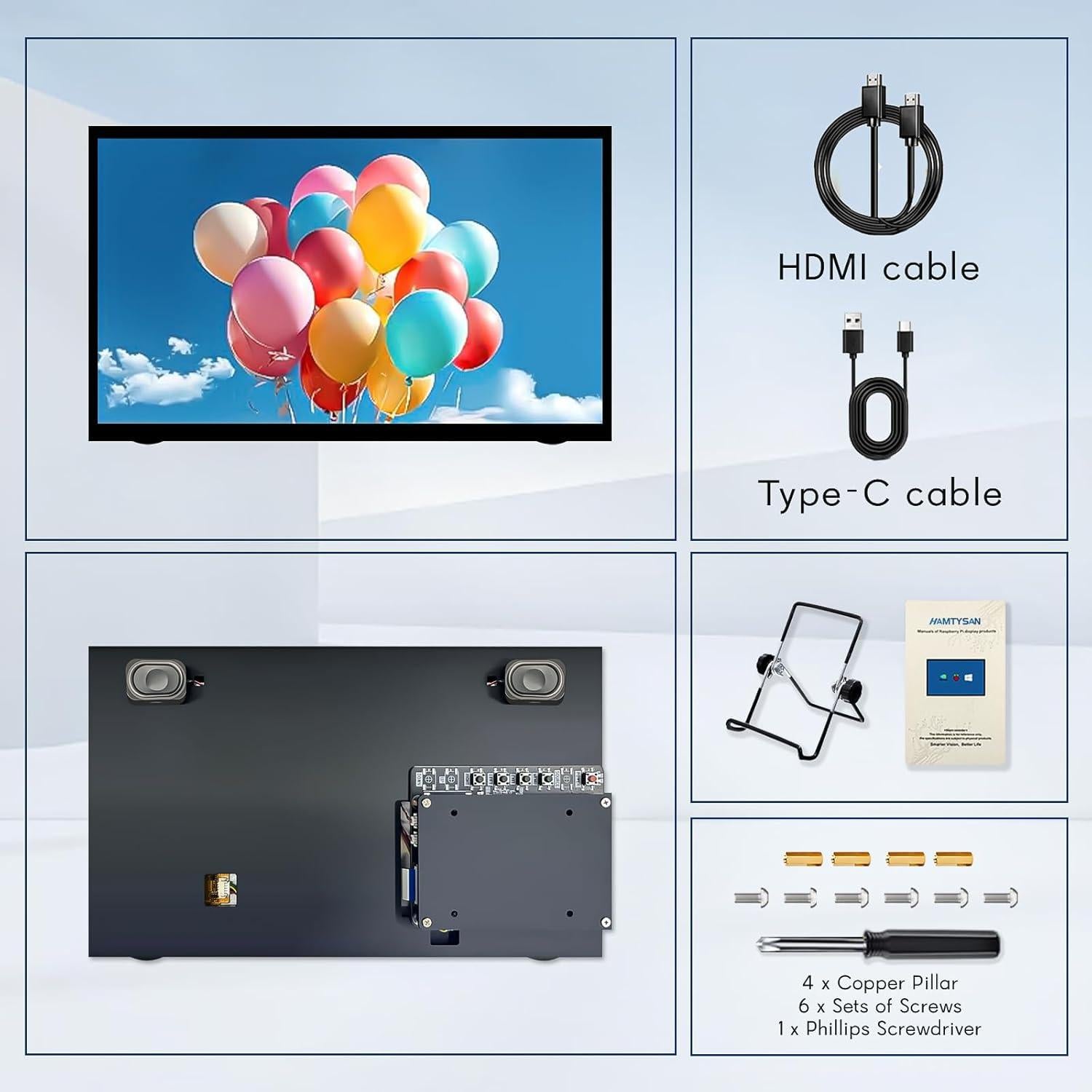 Monitor Táctil IPS 11.6" FHD HAMTYSAN para Raspberry Pi