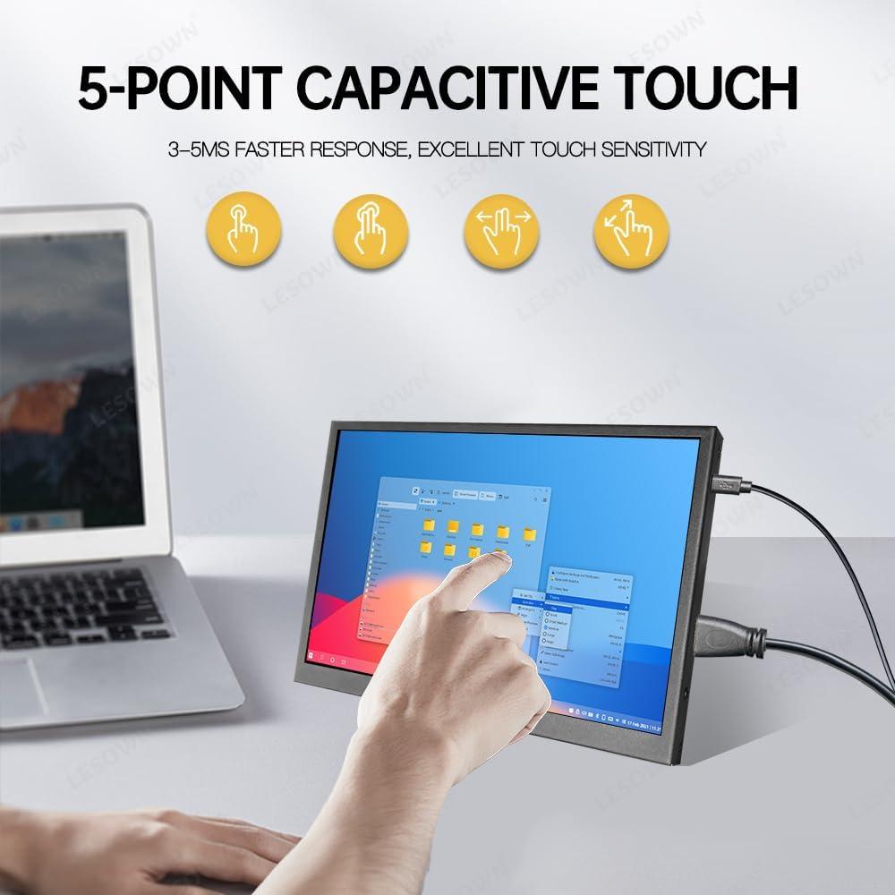 Monitor Portátil Táctil IPS 7" LESOWN 1024x600 Altavoces