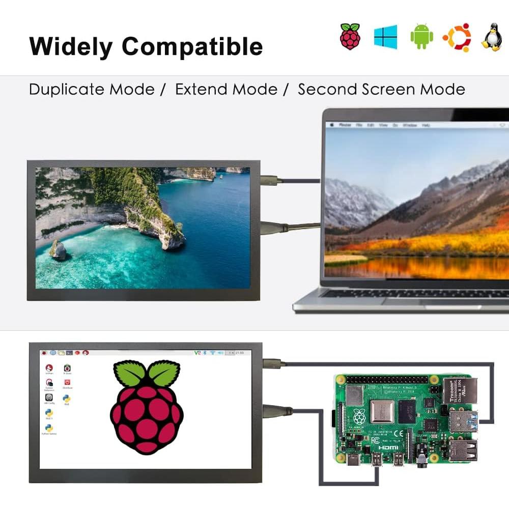 Monitor Portátil Táctil IPS 7" LESOWN 1024x600 Altavoces