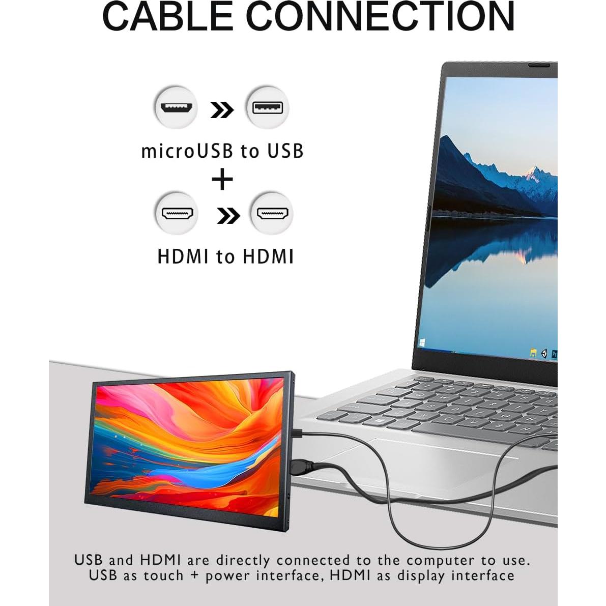 Monitor Portátil Táctil IPS 7" LESOWN 1024x600 Altavoces