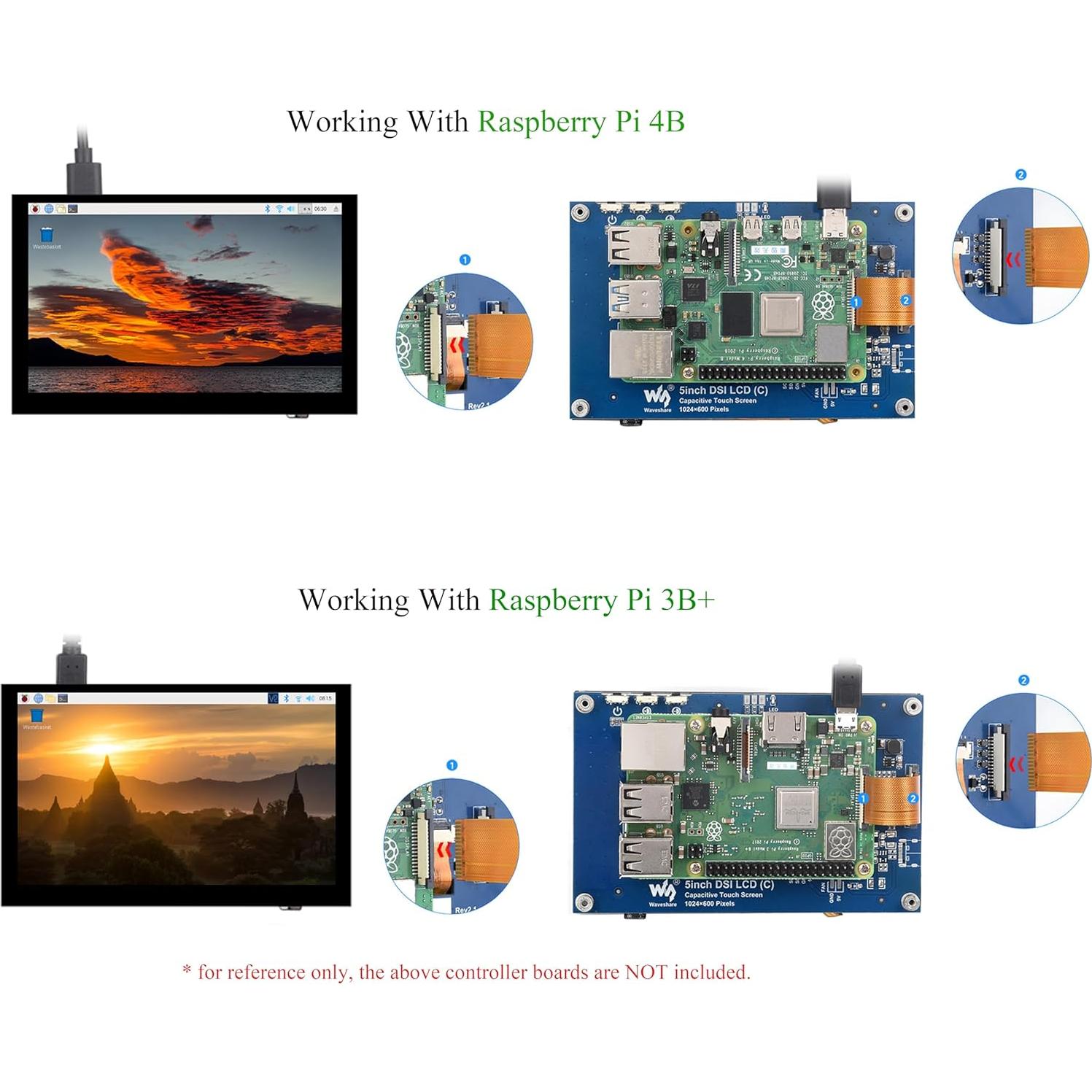 Monitor DSI 5" UeeKKoo Táctil Capacitivo 1024x600 IPS