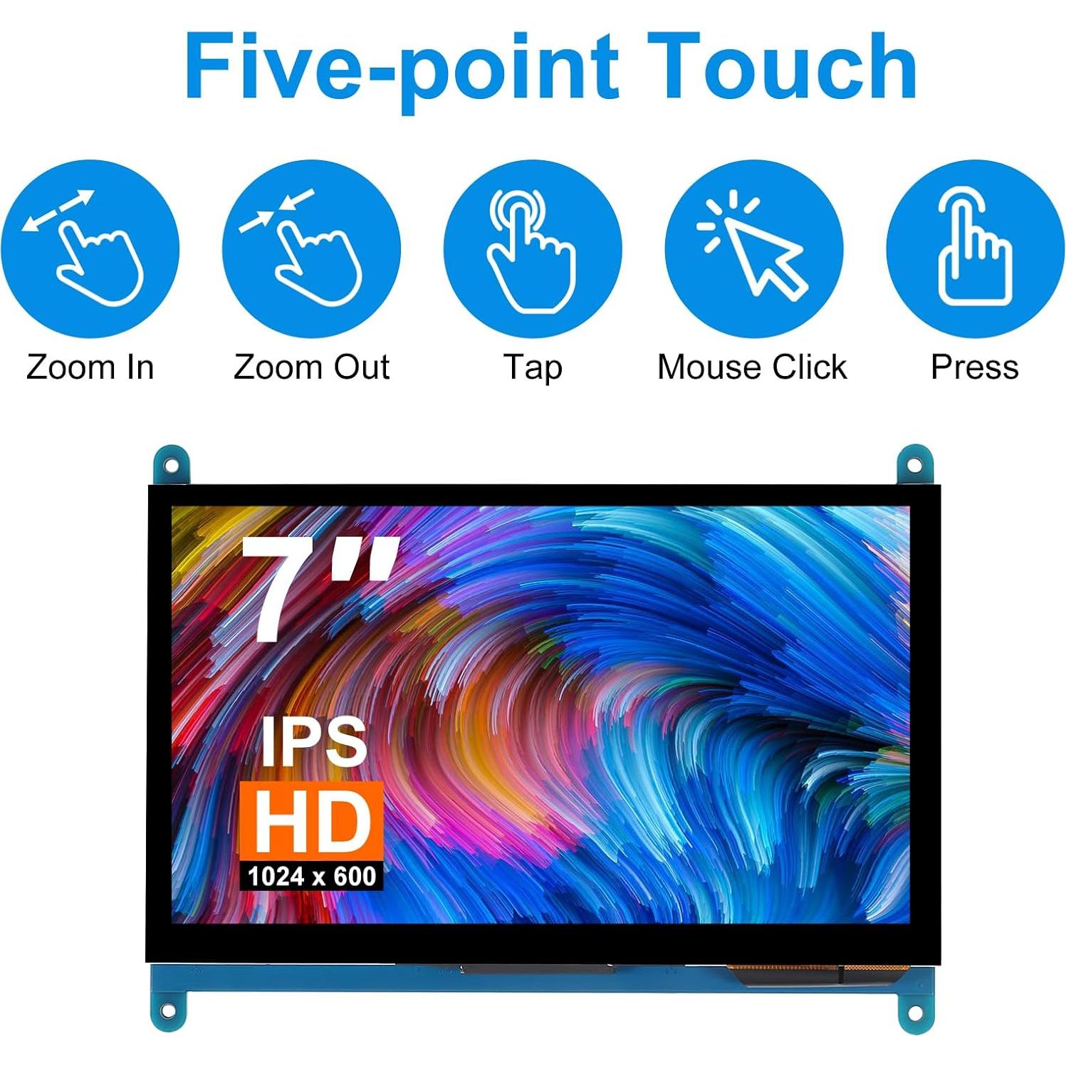 Pantalla Táctil IPS 7" XIITIA 1024x600 HDMI Capacitiva