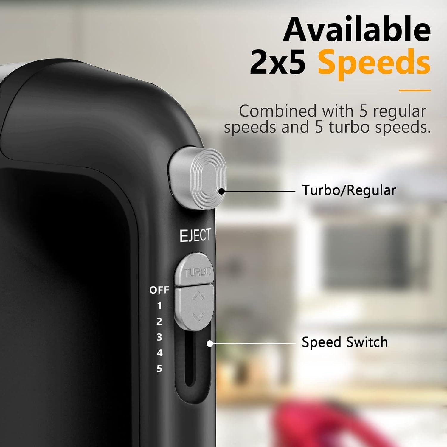 Batidora de Mano LILPARTNER 450W 5 Velocidades y Accesorios