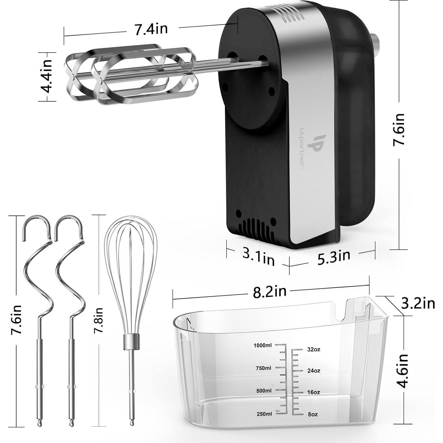 Batidora de Mano LILPARTNER 450W 5 Velocidades y Accesorios