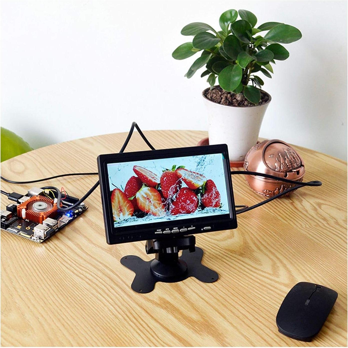 Monitor LCD TFT 7" Yasoca 1024x600 HDMI AV VGA para Raspberry Pi