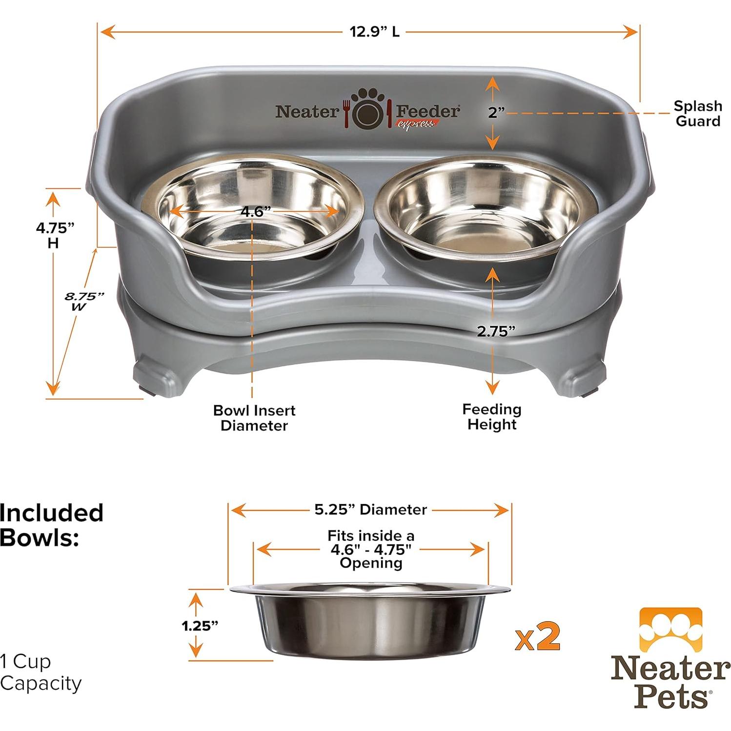 Neater Feeder Express Alimentador Elevado para Gatos Gris