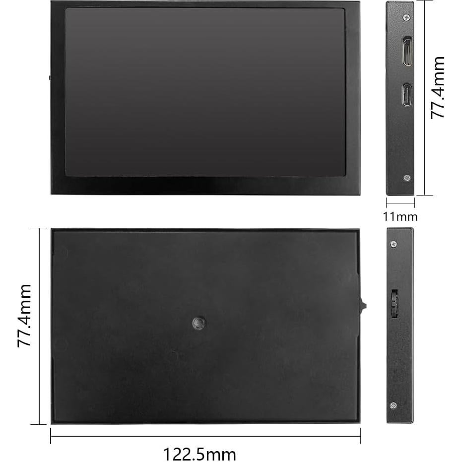Monitor portátil JLTTEK 5" Full HD 1024x600 HDMI para Raspberry Pi