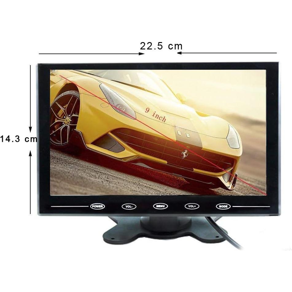 Monitor LCD 9" Camecho HD 800x600 HDMI/VGA para Auto