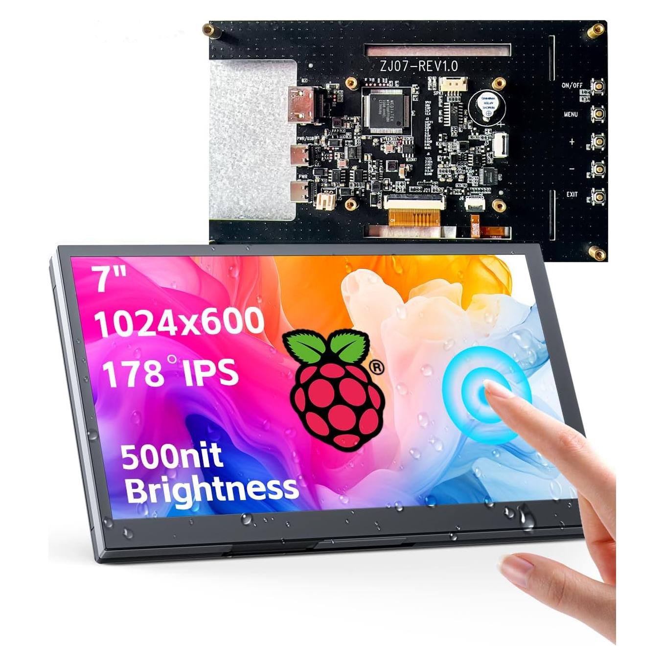 Monitor Táctil WINGCOOL 7" Industrial HDMI USB 1024x600