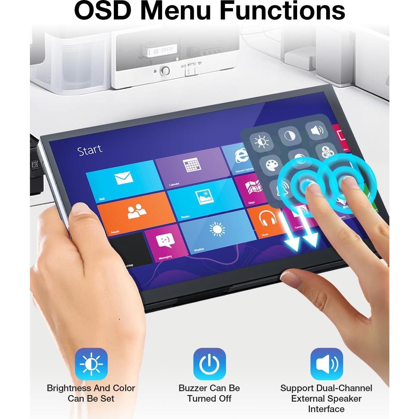 Monitor Táctil WINGCOOL 7" Industrial HDMI USB 1024x600