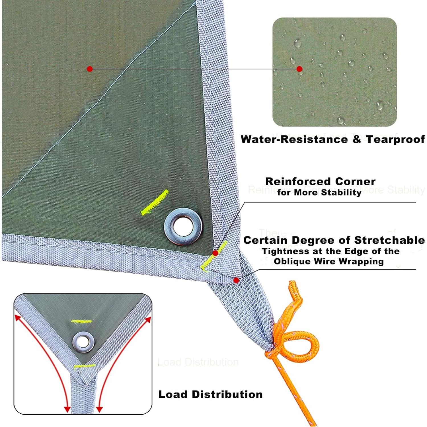 Lona Grande GEERTOP 5.23 x 3.05 m Impermeable Camping