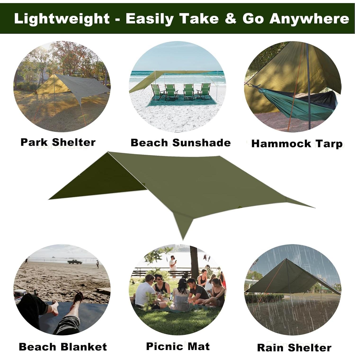 Lona Grande GEERTOP 5.23 x 3.05 m Impermeable Camping