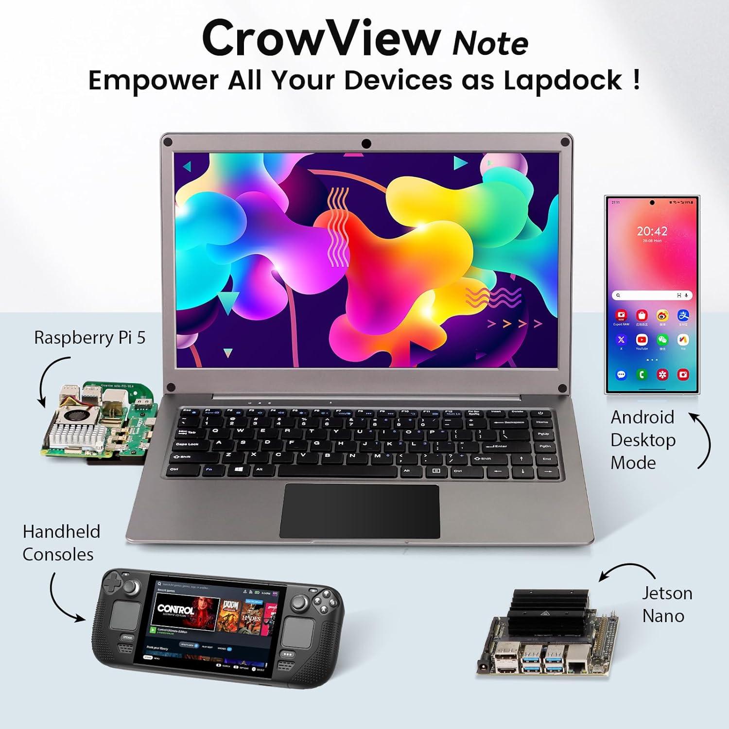 Monitor Portátil 14" CrowView Note 1080P FHD Batería 5000mAh