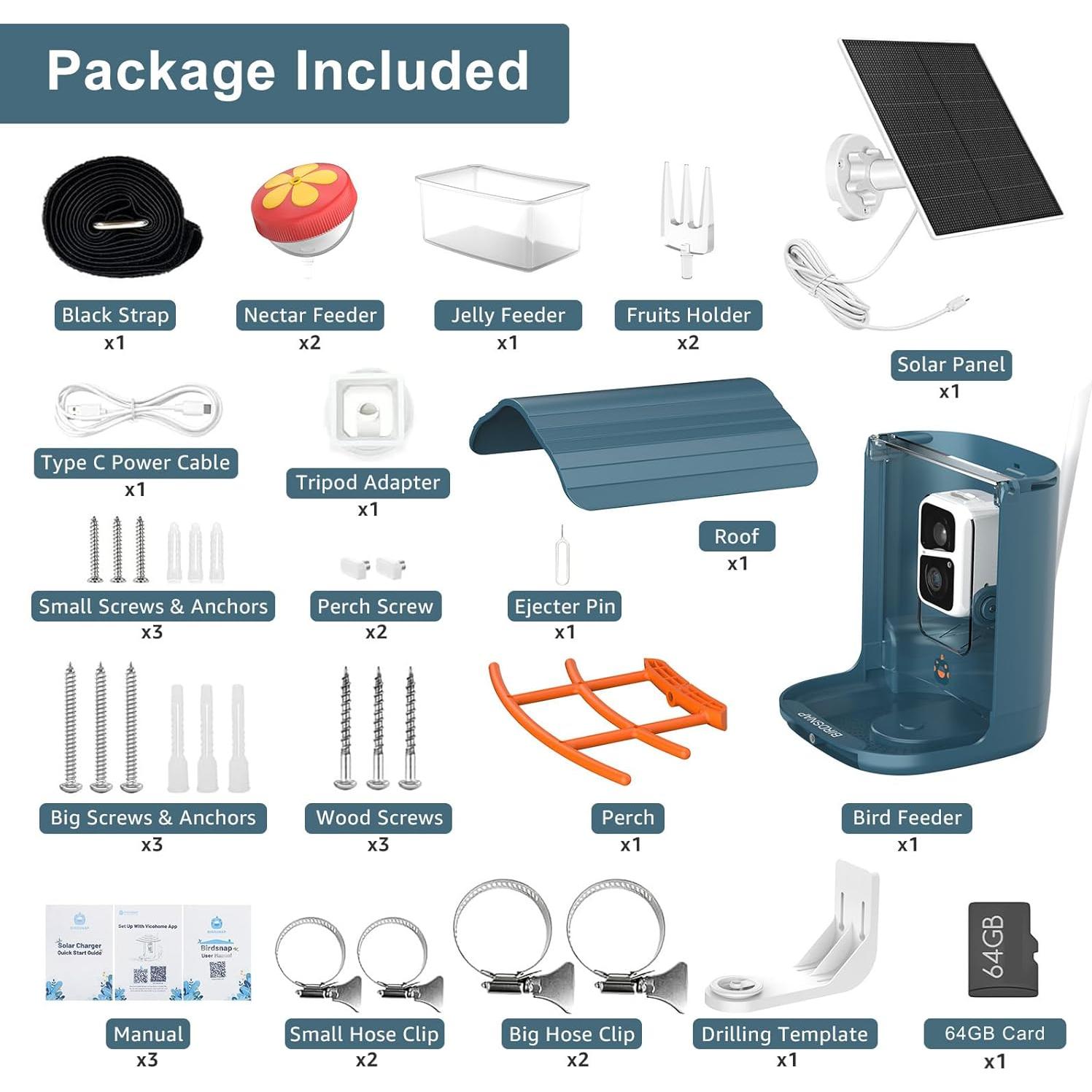 Comedero Inteligente para Aves birdsnap PAV HD 2K Solar