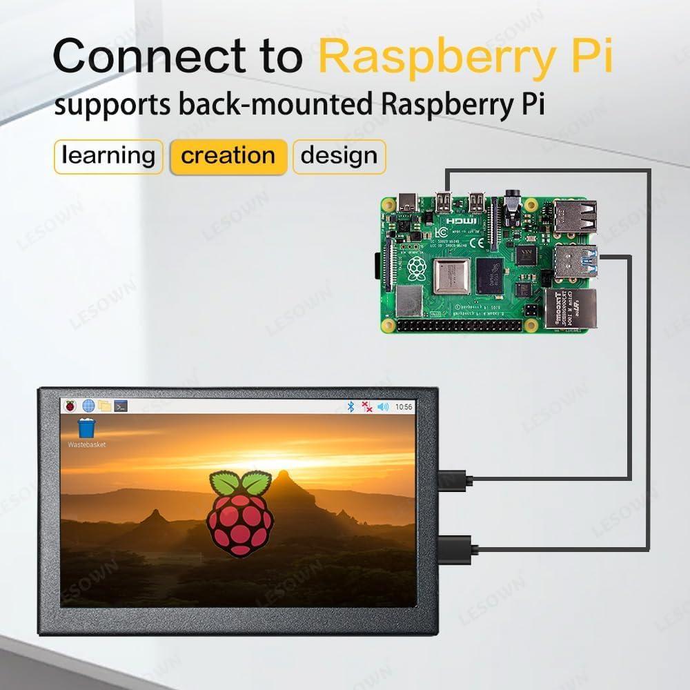 Monitor portátil LESOWN 5" IPS HD 800x480 HDMI metálico