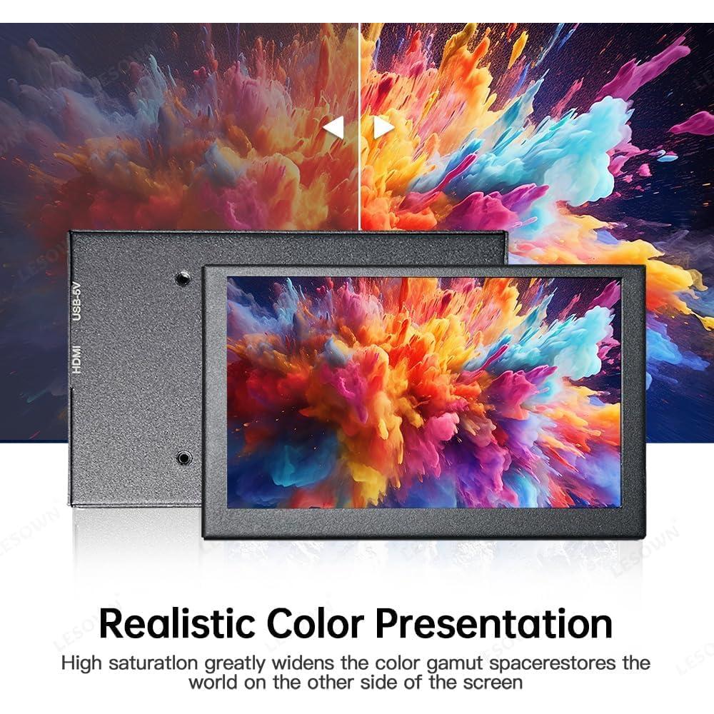 Monitor portátil LESOWN 5" IPS HD 800x480 HDMI metálico