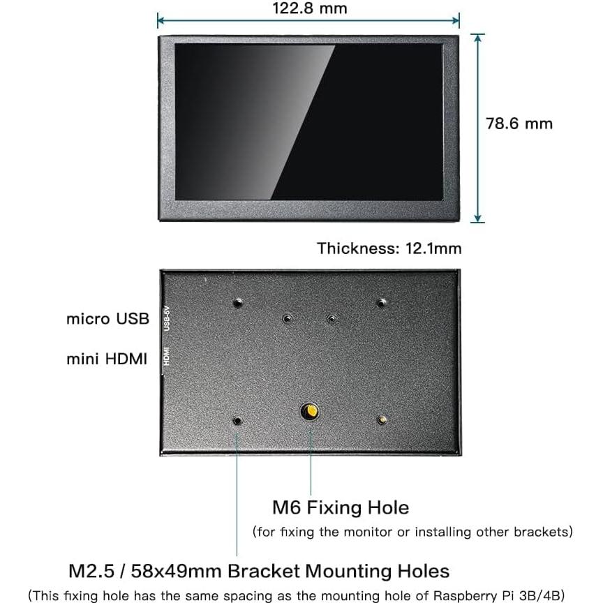 Monitor portátil LESOWN 5" IPS HD 800x480 HDMI metálico