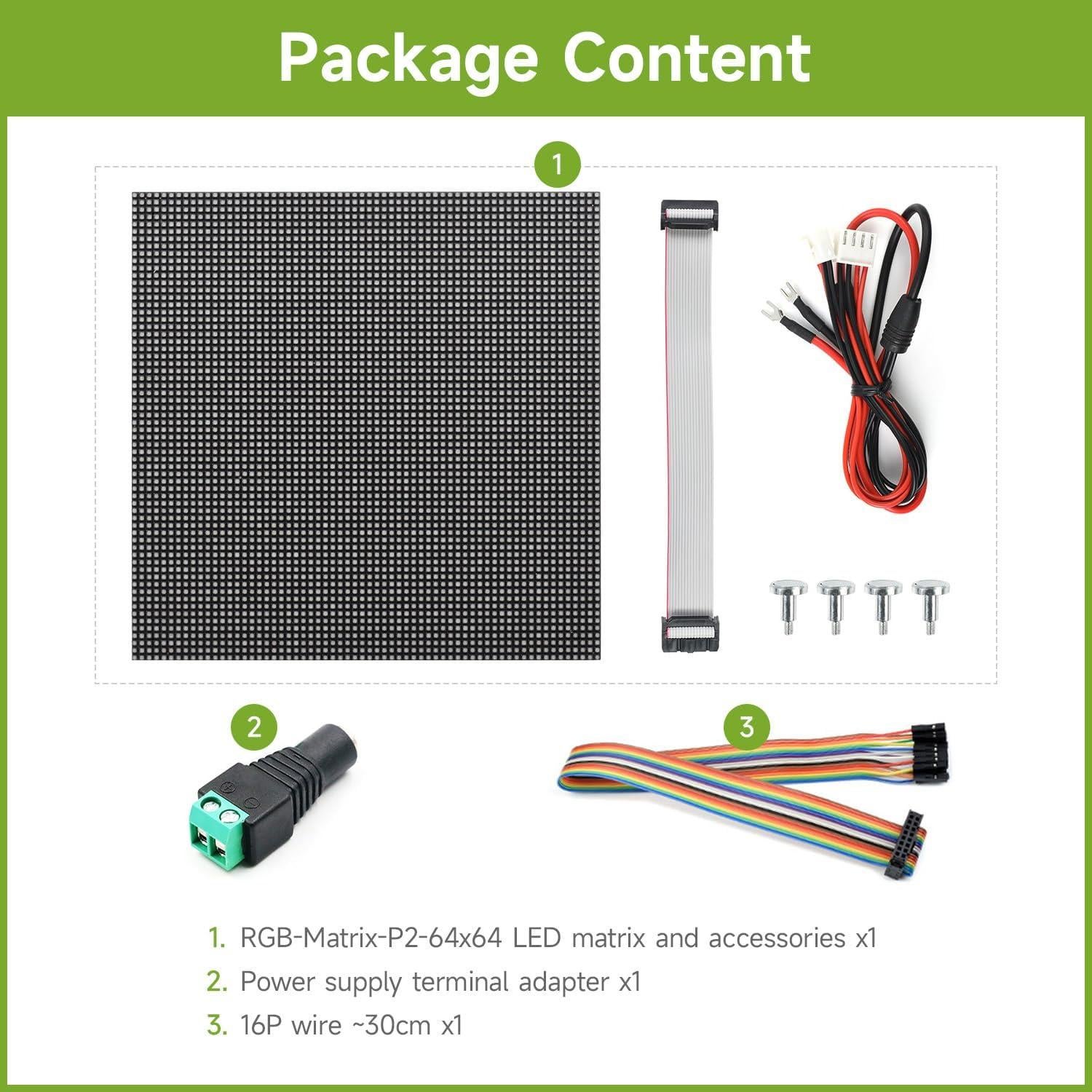 Panel LED RGB 64x64 Waveshare 2mm Brillo Ajustable