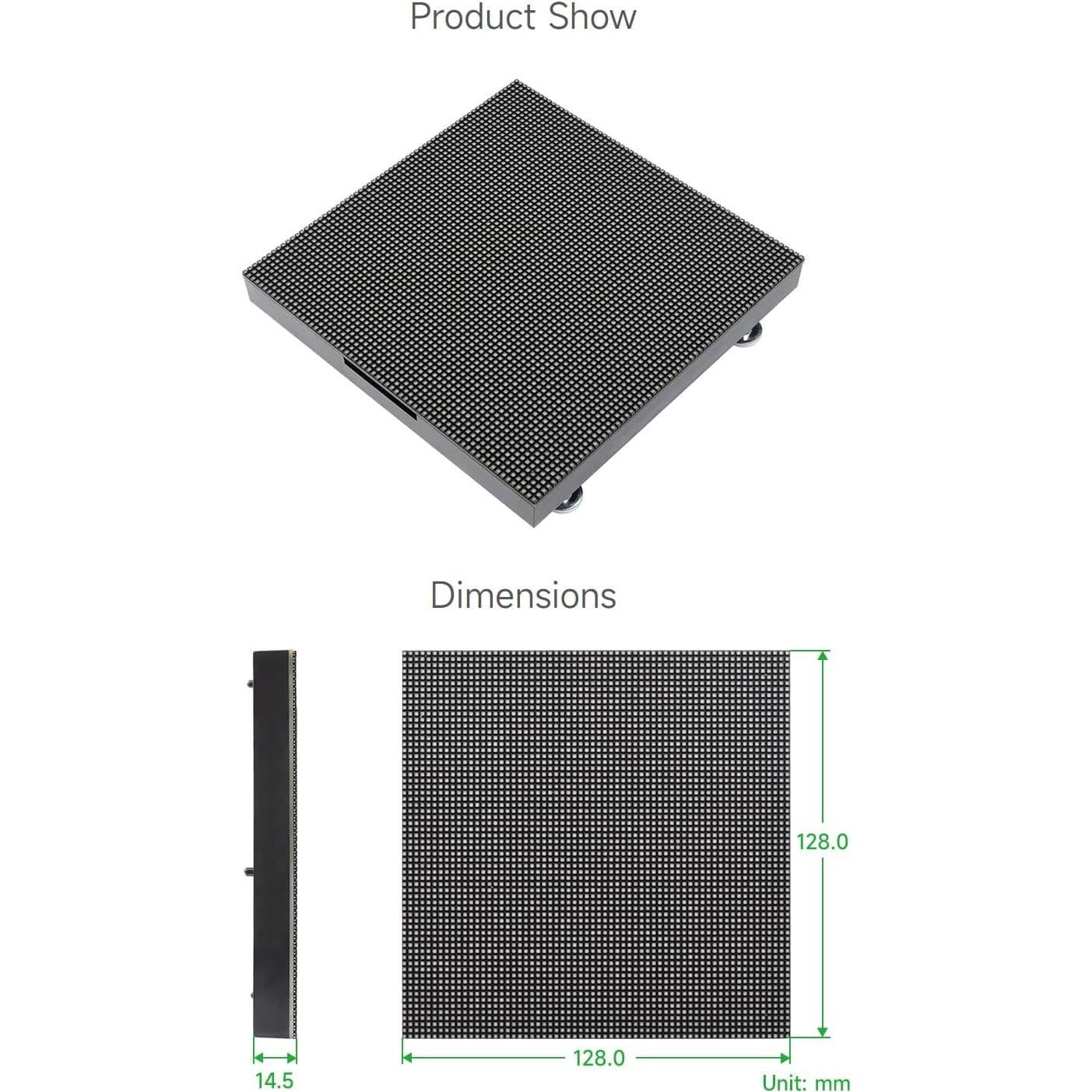 Panel LED RGB 64x64 Waveshare 2mm Brillo Ajustable