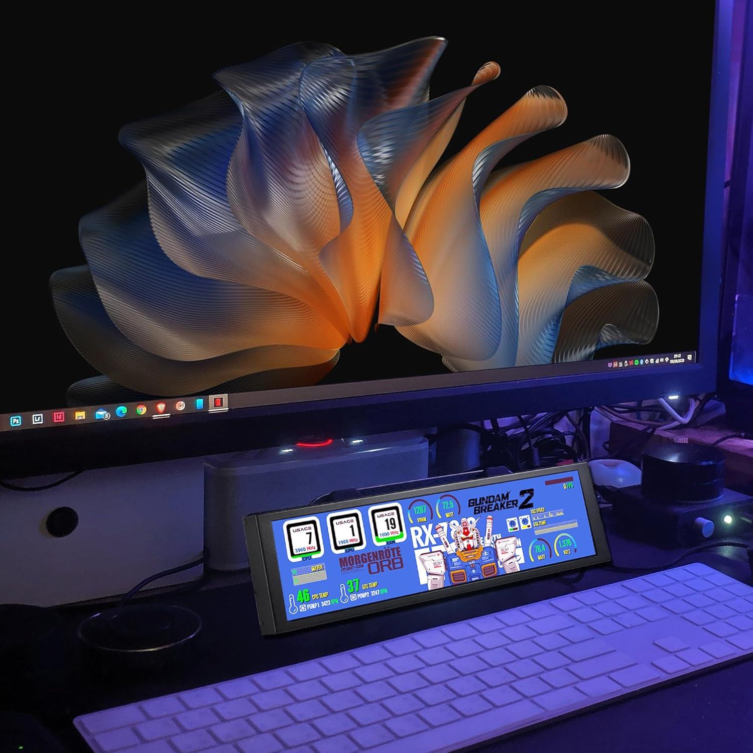 Monitor Mini HD IPS 7.84" Wisecoco 1280x400 LCD para PC