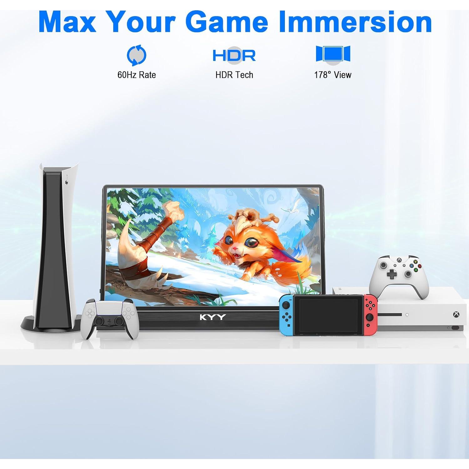 Monitor Portátil KYY K5-3 14" FHD 1080P USB-C HDMI